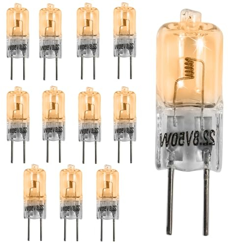 HQRP 12-Pack 22.8V 50W Halogen Bulb G6.35 Bipin Base Lamp Replacement for Hanaulux 018566, SIROLUX-F, Dr. Mach 67100201 fits Dr.Mach 380F, 380DF, 400F, 400DF, 500F, 500DF, 700F, 700DF