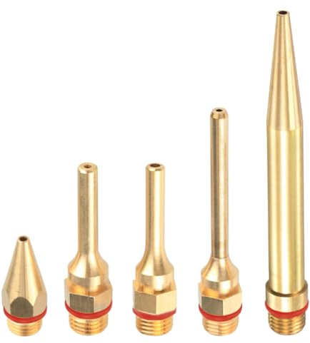 Saipor 5Pcs Glue Gun Tips with O-Ring, Small Bore Long Tube Nozzles Thread Interchangeable Nozzle Set for Hot Melting Glue Gun Accessories 2.0X(34/50/70/100mm)+3.0x50mm