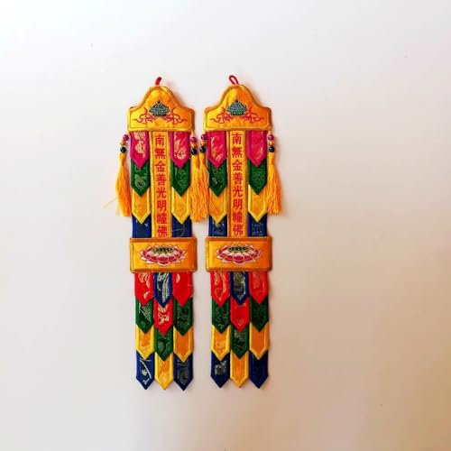 Banderas de oración coloridas de 40 cm, banderas de 5 colores, banderas de Buda, banderas colgantes para el hogar