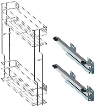 Unterschrankauszug Küchenauszug Schrankauszug mit Softclose 150/200 / 250 mm Wahlweise Rechts oder Links (150 Rechts)