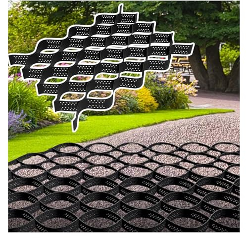 Stabilisateur Gravier Grille de gravier pliable et découpable，Grille de stabilisation du sol Grille de stabilisation du sol de 2 pouces de haut pour les allées de jardin en pente 3ft/ 6ft/ 10ft/ 13ft/