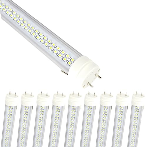 aiwooping,High PF Flicker-Free T8 Double chip led Tube 2FT 20W,G13 Interface,Industrial Lighting Replace for Fluorescent Tubes,Pack of 6 (Cold White 6000K, 2FT 20W Clear Cover)