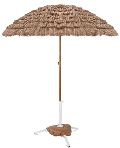 HESHEQ Strohschirm Sonnenschirm Gartenschirm Strandschirm mit Ständer Neigbar UV-Schutz Aluminium Wasserabweisend mit 8 Rippen for Garten, Terrasse, Pool, Balkon (Size : B)