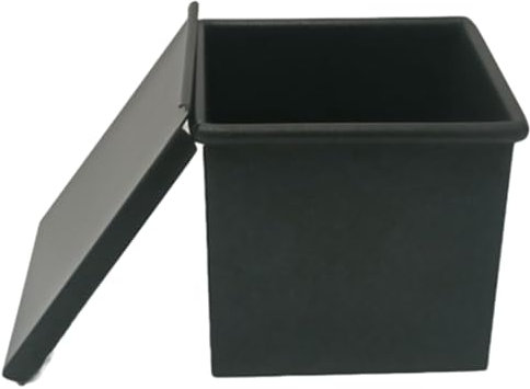 MINMYI Stampo per pane in cassetta per toast piatto, antiaderente, con coperchio, in acciaio inox, per la cottura in cucina, 125 g