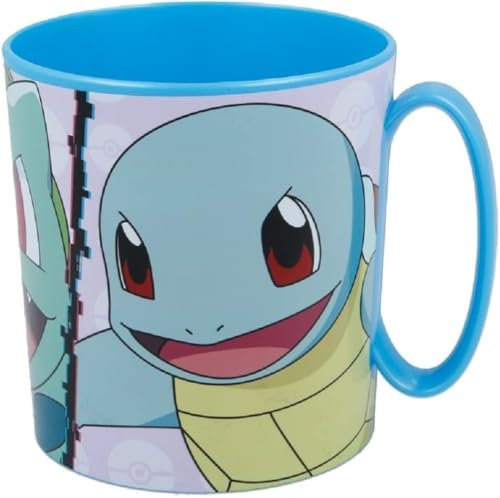 ALMACENESADAN, 5085 Tasse lavable au micro-ondes, capacité de 390 ml, produit réutilisable ; (Pokémon) ; (bleu)