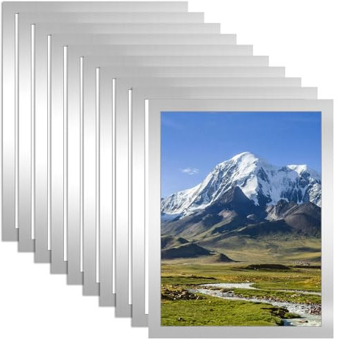 10pcs Cornici Magnetiche A4 Adesive,Informazioni Cornici Argento,Cornice Magnetica Autoadesiva,Magnetic Frames Morbida Impermeabile in PVC,Pieghevole Cornice Portadocumenti,per Poster,Avvisi, Dipinti