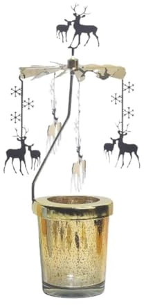 FLKWOP Metal Rotating Spinner Carousel Candle Tea Light Transfer Elegance Candle T Rotating Decoration R3l4 Windmill