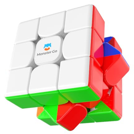 Monster Go original magisk kub magnetisk 3 x 3, MG 352 M Speed Cube klassisk med 48 magneter/skruvaxlar/säkra material/AI-tutorial, magisk kub klistermärke för barn nybörjare