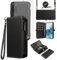 Asuwish Phone Case for Samsung Galaxy S20 5G 6.2 inch Zipper Wallet Detachable Cover with Tempered Glass Screen Protector Crossbody Lanyard Strap Flip Card Holder Slot S 20 20S UW S2O G5 Black