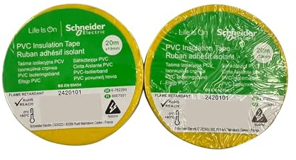 huzur elektrik Farbiges Elektroband | Elektrisches Isolierband für Kabelbäume im Innenbereich | Hochwertiges Vinyl, verschleißfest, feuchtigkeitsbeständig, korrosionsbeständig, alkalisch (2, Gelb)