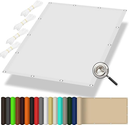 Sun Shade Sail Sun Shade 160 x 160 cm, Impregnated, Dustproof and Windproof,Waterproof, Square Patio Sail Pergola, for Outdoor,Patio,Canopy,Garden, White