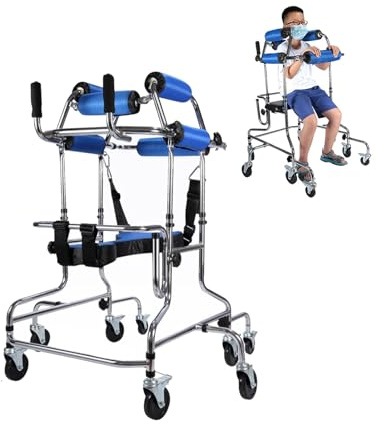 Gehhilfe für Menschen mit Zerebralparese, höhenverstellbar, mobil, Rollatoren, 6-Rad-Sitz, Rollator, Hilfsmittel für Behinderte, geeignet für 48,8-57 Zoll