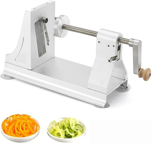 ERICAT Grattugie Rotanti Manuali per Cavoli, Affettaverdure a Spirale con 3 Lame Intercambiabili, Design Manuale a Dondolo E Affettatura Veloce, Spessore di Taglio Regolabile, per La Casa E La Cucina