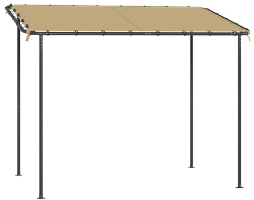 Erommy 3 x 1,8 m Terrassenpavillon Überdachung,Pergola mit Rahmen aus Stahlframe,mit Wasserdichtem Dach,Winddichtem Seil,Sonnen- und Regenschutz,für Terrasse,Garten,Beige