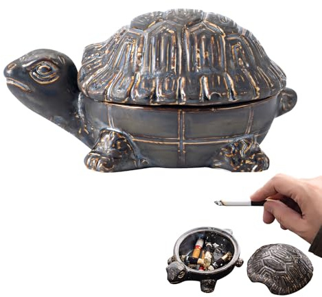 Aschenbecher Mit Deckel Keramik Deko Schildkröte Aschenbecher Rutschfest Windaschenbecher Für Draußen Innen Retro Ashtray Lustig Sturmaschenbecher Für Raucher Für Wohnzimmer Zuhause Tisch Deko