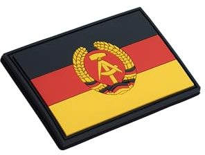 Patch Force - DDR Flagge Rubber Patch (farbig) 8 x 5 cm - Als Abzeichen für Uniformen, Schutzweste, Einsatztasche, Jacke oder Rucksack - Für Bundeswehr, Polizei und Militär