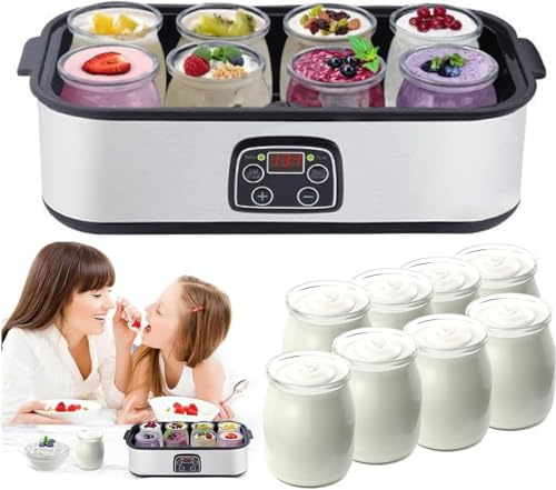 Probiotic Yogurt Motor 1400ml Automatic Yogurt Maker With 8 Jars Multi-function Electric Yogurt Machine Portable Healthy Yoghurt Machine For Homemade Yoghurt Perfect For Home Organic
