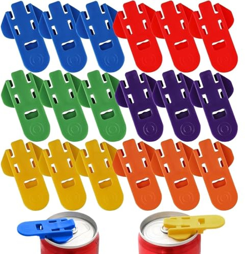 18 Pcs Drinks Can Opener, Ring Pull Can Opener Aid Tool, Can Top Ring Opener for Soda, Beer, Coke Cans - Home Party, Restaurant & Outdoor Camping Essentials (6 Colors)