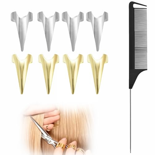 8Pcs Outil de Séparation des Doigts de Cheveux, Peigne Cheveux Bouclés Bague Plaquage Griffe Coiffure, Doigts Anneaux de Séparation, Utilisé pour La Coiffure et Les Soins Capillaires