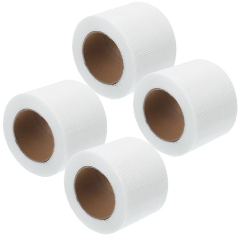 Toddmomy 4pcs Self-adhesive Fiberglass Mesh Tape for Drywall Joint Reinforcement Crack Prevention and Wall Seam Repair Gypsum Board Sheetrock Joint Tape for Home Renovation
