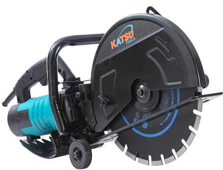KATSU Tools Electric Concrete Saw, 3000W Wall Saw, Cut Off Saw, 127mm Cut, 355mm Diamond Blade, for Cutting Concrete, Stone, Brick, Tile & More, Model 101004
