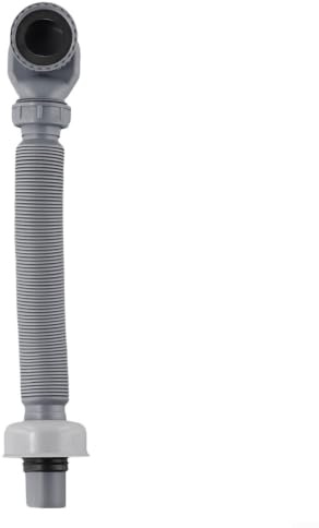 ZYNCUE Siphon en P à profil bas pour baignoire et douche, siphon de vidange flexible en polypropylène avec joint d'étanchéité design, gris, 90 cm