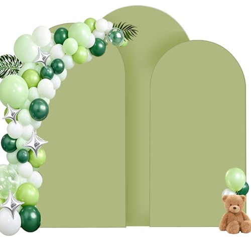 bechoanigel 3 pezzi Cubierta de Arco de Boda,1.8M/2M/2.2M Cubierta de Soporte de Arco de Boda,Cubierta Elástica de Poliéster para Arco de Boda Fiesta Cumpleaños Ceremonia (Verde)