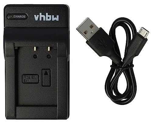 vhbw Ladegerät kompatibel mit Sony Cybershot DSC-HX90, DSC-HX60, DSC-HX80, DSC-HX60V Kamera Camcorder/Akku - Ladeschale, Ladeanzeige, 4,2 V