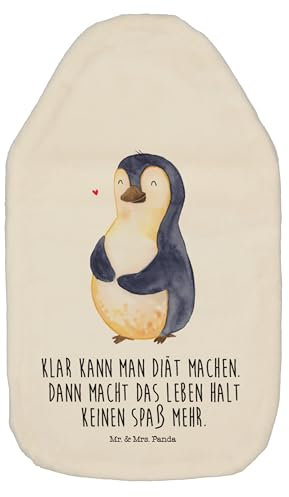 Mr. & Mrs. Panda Wärmflasche Pinguin Diät - Geschenk, Bettflasche, Wärmekissen, Kinderwärmflasche, Wärmflaschenbezug, Pinguine, Bauch, Kleine