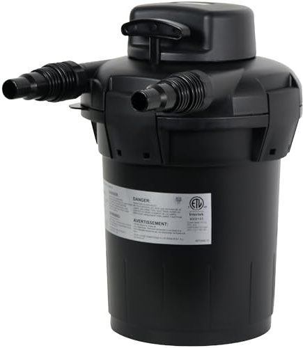 The Pond Guy SimplyClear Outdoor Pressurized Filtration System, UVC Light & Bio Canister Filter for Small Water Gardens & Ponds, 1250 Gallon