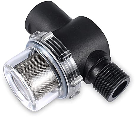 iSpchen Wasserpumpe Filter Wasserfilter 4-Punkt Innengewinde Edelstahl Filtersieb Wassertank Einbaufilter Wohnmobil RV-Ersatzzubehör Schwarz