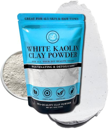 Bare Essentials Living - White Kaolin Clay Powder (12oz) 100% Natural White Powdered Clay for Seed Bombs, White Clay Mask, Chafing Body Powder, Soap, Bath Bomb, Deodorant, Kaolin Clay for Gardening