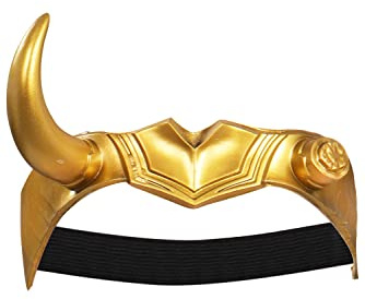 YANVS Masque jaune pour adulte - Casque avec cornes - Accessoire de costume d'Halloween (taille M, casque de Sylvie)