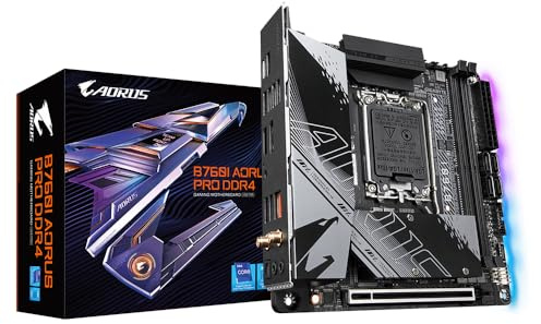 GIGABYTE B760I AORUS Pro DDR4 Carte Mère - Prend en Charge Les processeurs Intel Core de 14e génération, VRM numérique 8+1+1 Phases, jusqu'à 5333MHz DDR4 (OC), 2xPCIe 4.0 M.2, Wi-FI 6, LAN 2.5GbE