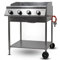 Schickling Gasgrill Hermann XL - Basic Premium BBQ Grillwagen komplett aus Edelstahl mit 4 Brennern – Made in Germany: 4-teiliger Grillrost, Frontauszug der Fettschublade | Grillfläche: 71 x 45 cm