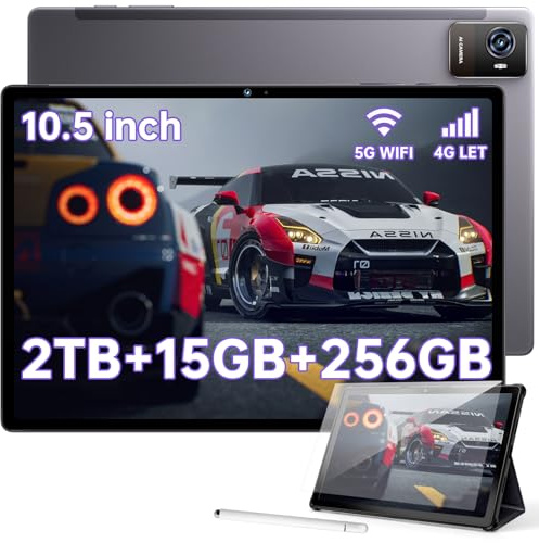 OUKITEL OKT3 Android Tablet - 10.51 Inch Tablets, 15GB RAM + 256GB ROM (TF 2TB), 8250mAh Gaming Tablet, 18W, 1920x1200 FHD+ Smartpad, 4 Stereo Speakers, Dual SIM 4G LTE/5G WiFi/OTG, Grey