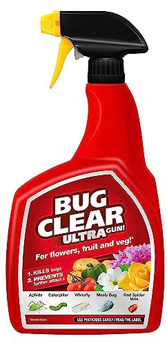Bug Clear Ultra Spray Bottle 1-Litre Insecticide Fungicide For Plants Indoor & Outdoor Flowers With Perfectonish Thank you Sticker Effective Aphids Killer Spray for Outdoor Plants (2)