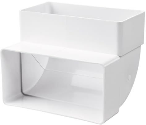 Curvo angolare a 90 gradi, condotto di ventilazione verticale, 110 x 55 mm, attacco per tubo rettangolare a 90°, sistema di ventilazione, sistema di riscaldamento, climatizzazione ambiente, colore