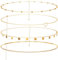 Forhandy 4 Stück Bbauchkette, Körperketten Verstellbar Bauchkette Gold Set für Frauen Mädchen, Taillenkette Belly Waist Chain Bikini-Kette Quaste (Goldene)