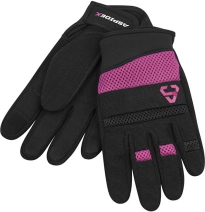 ASPIDEX Guanti Moto DA Uomo tessuto elastico certificati ce per uomo guanto donna estivo (Rosa, S)