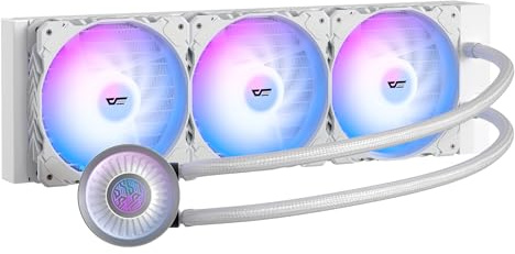 darkFlash DNA360A AIO Refroidisseur liquide pour processeur, pompe haute performance, ARGB Sync, ventilateurs PWM, avec logo darkFlash personnalisable, compatible avec Intel 1700/1200/115X, AMD AM4