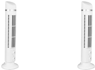 EVGATSAUTO Lot de 2 Ventilateurs Tour sans Lame, 10,5 x 38 cm | Ventilateur de Refroidissement sans Lame, Oscillant à 90 Degrés, Silencieux, USB, Ventilateur de Bureau avec Lumière