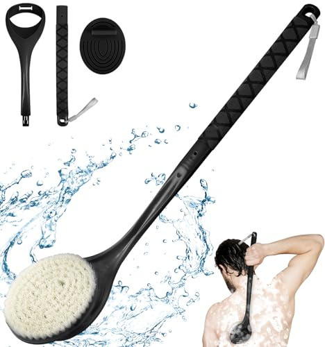Rutschfester Rückenschrubber für die Dusche, abnehmbare Rücken-Badebürste für Dusche, Rückenschrubber, Peeling und verbesserte Hautgesundheit für ältere Menschen mit eingeschränkter Armbewegung,