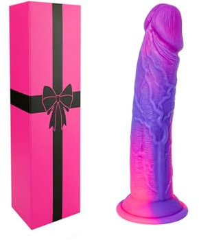 6 Inch Ultra Small Thin Dildo for Beginner Women Men, 5.5‘’ Silicone Realistic Cute Slim Gay Dildo with Suction Cup, Fantasy Purple Pink G-Spot Dildos Adult Penis Sex Toy for Vaginal Anal Training