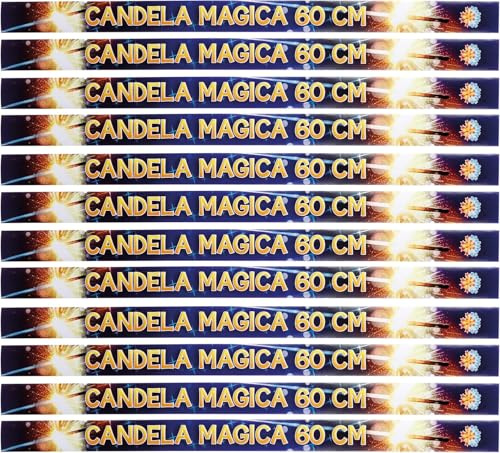 BORGONOVO Candeline Misura 60 Cm Scintille Bastoncino Luminoso per Feste Party ed Altre Occasioni [12 confezioni da 4 pezzi, tot 48 candeline] Categoria F1