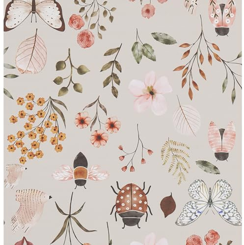 FENTIS Gelbe Blumentapete Selbstklebende Tapete Weinlese Abziehen und Aufkleben Kontaktpapier Wasserdicht Klebrig Zurück Kunststoff Vinyl Wrap Rolle für Küche Wandpapier für Bad Schrank 44.5x500cm