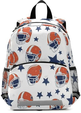 Mnsruu Kleinkind-Rucksack, American Football-Helme, Kinderzimmertasche für Jungen und Mädchen, Vorschule, Kindergarten, Büchertasche, Reisetasche, Kindertagesstätte mit reflektierenden Streifen