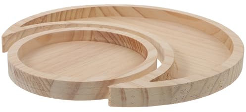 BESPORTBLE 2 Pezzi Vassoi Decorativi Legno per e Cosmetici Piatto Organizzatori per e Accessori Design Creativo Legno Naturale per Decorazioni e Arredamento Casa