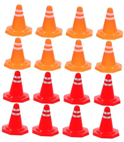 OFFSCH 30pcs Traffic Cones for Sand Table DIY Roadblocks and Construction Scene Bright Lightweight School Teaching Aids for Symbol Recognition and Interaction