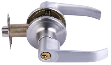 GALPADA Serratura con Maniglia Tre Barre in Acciaio Inox per Porte Interne Sicurezza Silenziosa per Bagno e Camera con Chiavi per Porte da Adatta Montaggio Destro e Sinistro